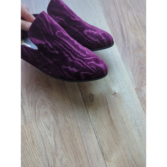 Robert Clergerie Alice Mules Goth Velvet Violet Slip On Shoes Flats - Picture 11 of 16